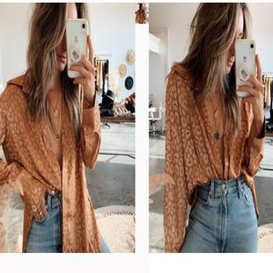 12th Tribe Gold Rush Leopard Blouse
